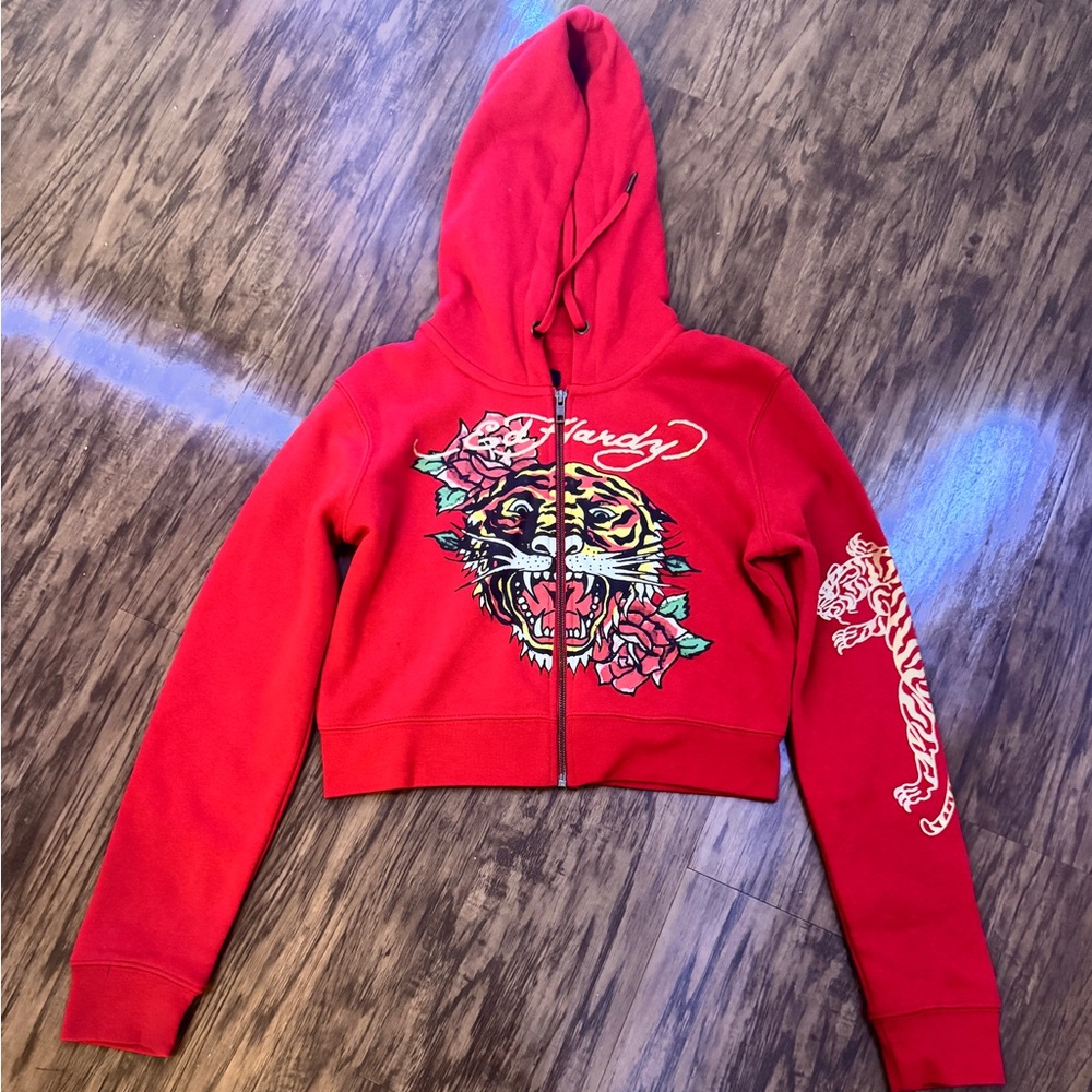 Ed Hardy crop top hoodie